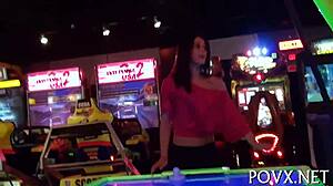 beauty with petite tits bows down for blowjob and hard fucking to orgasm