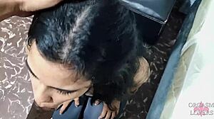 carahoney destroys big cock with blowjob and gets double cumshot