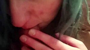 Blue hair girl gave me a long blowjob, so goodd!