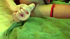 Transsexual Live Introduces Toy Deep into Balls