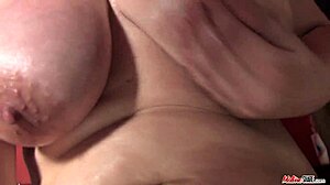 BUSTY MATURE IN STOCKINGS INSANE SOLO DILDO PLAY!!