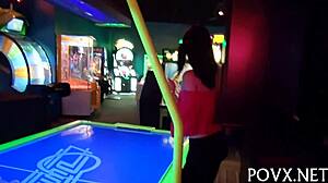 beauty with petite tits bows down for blowjob and hard fucking to orgasm