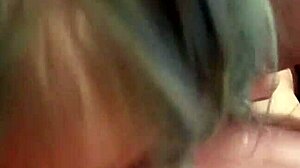 Blue hair girl gave me a long blowjob, so goodd!