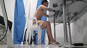 leaked young twink on whatsapp with big black cock oral