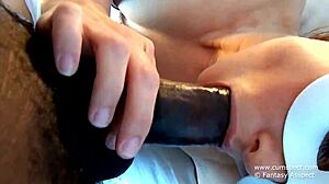 horny milf cumming while sucking big black cock 😍