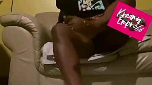 Hot Ebony Milf Licks Honey Off Feet!