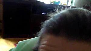 Tina is licking balls like a pro