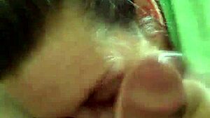 Tina is licking balls like a pro