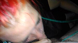 Redhead Performs Intense Blow Job In Reality Setting
