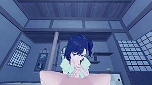 Pov nighttime sex with hikage miyauchi in anime style