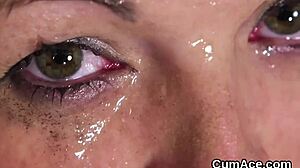 Frisky Peach Swallows Jizz Load