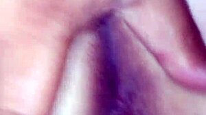 Hot woman masturbating on the bed.