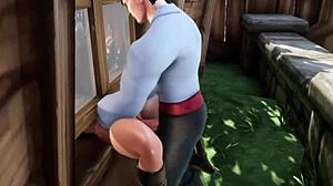 Elf thief roughly fucked on window