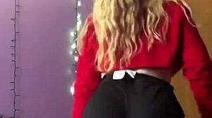 hot blonde teen dancing and stripping for me