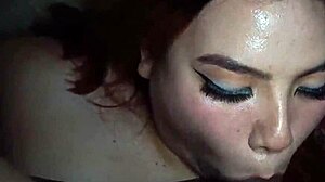 My brother's girlfriend sneaked into my room for me to finish on her ass