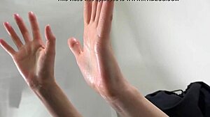 Wet female hands in japanese fetish scene