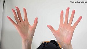 Wet female hands in japanese fetish scene