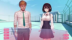 Schoolgirl Blowjob in Hentai Game