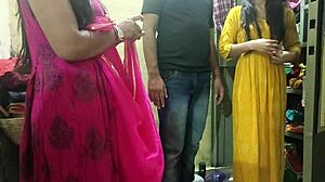 Indisk skönhet i het trekant hindi rollspel sex