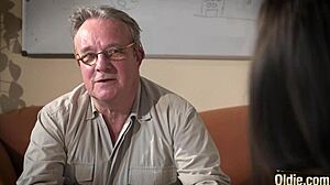 Old man growls, Bend over, teen, I'm gonna pound you deep!