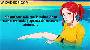 joi hentai babe at the pool, giving footjob instructions in spanish voice... so hot! 🔥