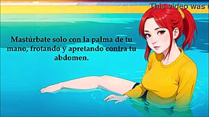 joi hentai babe at the pool, giving footjob instructions in spanish voice... so hot! 🔥