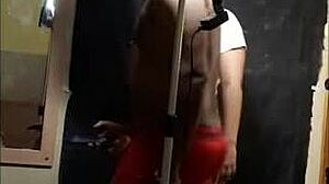 christmas time fun with brunette sucking dick hard