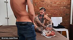 Damn! Fly Tatem's Bondage Beast Offers Huge Cock for Deepthroat!