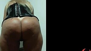 Hot mature milf shows ass on stairs for big cock