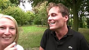 In Gina's casting, she bends over for blowjob