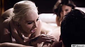 Aldatan koca yakalanmış, seksi MILF karılar Chloe Temple Krissy Lynn katılıyor