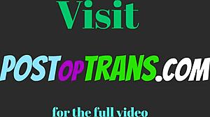 Postop TS in lingerie rubs her sensitive clit?