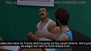 Owen 和 Jake 在 Sims 4 群交中狂干新邻居夫妇