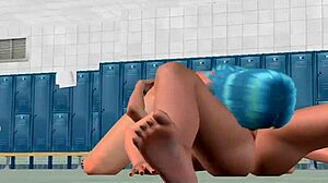 Emily and Alice Fuck in Cloakroom with Big Tits