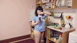 i love stuffing my hairy asshole with cucumber in kitchen, extreme anal fetish