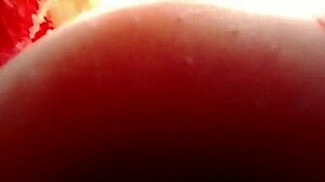 tiny man hides in unaware giantess's huge tits from husband