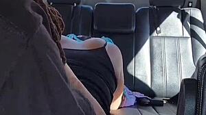 Ebony milf spreads thick legs for BBC doggystyle in parking lot! 🍑🚗