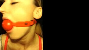 She's your gagged blonde secret in bondage