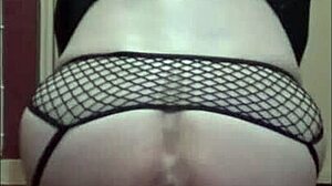 Huge dildo insertion nearly balls deep in bisexual scene