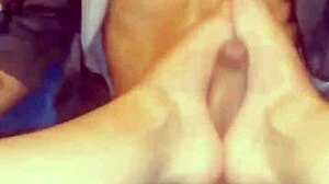 Feeling my girlfriend's feet on my cock, so hot! 🦶🔥