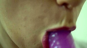 this teen is sucking a dildo so good! 😍