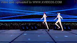 genshin impact mmd higher with ia, yelan, and kafka 😘 so hot