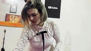 Girl Stretches At Home Attractively