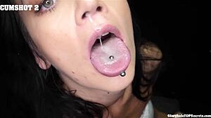 yup, swallowing that massive load at the gloryhole!