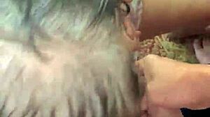 Blow my cum all over her lips!