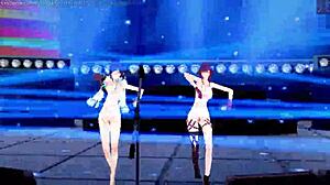 genshin impact mmd higher with ia, yelan, and kafka 😘 so hot