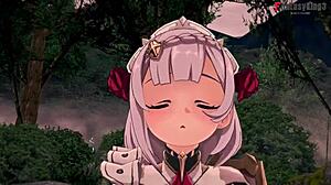 Cute Noelle gives blowjob in Genshin Impact POV scene