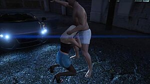 In GTA 5, Michael picks up another hooker for some car sex
