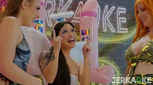 Jerkaoke busty Lauren Phillips titty fucks Gia Derza