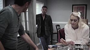 Kinky Teen Stepdaughter Spitroasted in Extreme Group Action.